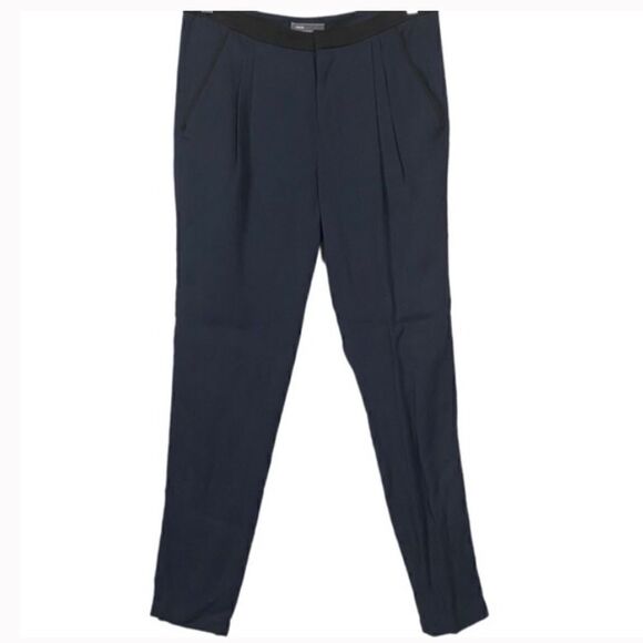 Vince Pants - VINCE SKINNY RELAXED PANT NAVY BLUE/BLACK TRIM LYOCELL SIZE 4